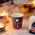 thumbnail image 4 of weibbin Patriotic Independence Day Themed Party Tableware Disposable 16PCS Paper Cup Tissue Set for Celebration, 4 of 6