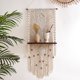 thumbnail image 4 of Estante de pared de tapiz Estante de pared bohemio, macramé, cuerda tejida a mano, decoración de pared, decoración artística, libros, jarrón, exhibición, dormitorio, baño, flor Fanmusic Estante de pared de tapiz, 4 of 7