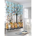 thumbnail image 3 of Fsddascl Pumpkins Thanksgiving Shower Curtain Set - Extra Long 72" x 96" Washable Curtain with 12 Hooks, Fall Watercolor Botanical Leaves Blue Retro Waterproof Fabric Shower Curtains for Bathroom, 3 of 6
