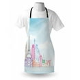 thumbnail image 3 of Travel Apron Sky Blue Backgrounded Image of European Cities Landmarks Colorful Artwork Print, Unisex Kitchen Bib Apron with Adjustable Neck for Cooking Baking Gardening, Multicolor, by Ambesonne, 3 of 3