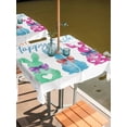 thumbnail image 3 of Square Outdoor Tablecloth With Umbrella Hole And Zipper– Happy Easter Bunny Waterproof Patio Table Cover for Party, Picnic, Backyard, 60"x60" , Watercolor Bow Rabbits Tails, 3 of 8