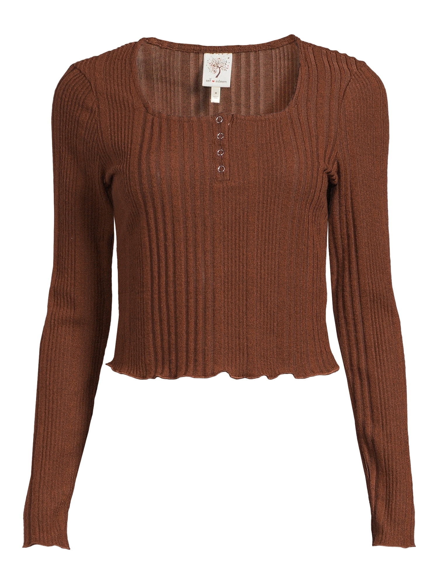 Self Esteem Juniors Square Neck Henley Top