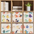 thumbnail image 4 of Collapsible Oxford Fabric Storage Cubes with Handles, Large Mid Foldable Oxford Cloth Bins Set of 2/6, Closet Organizers for Shelves Clothes Home Kitchen Toy - Cute Bird Cartoon, 4 of 7