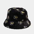 thumbnail image 2 of ManxiVoo Flannel Printed Bucket Hat for Fall and Winter Season Cozy Soft Leisure Travel Beanie Style Headwear Black, 2 of 3