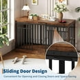 thumbnail image 6 of 55" Extra Large Dog Crate Furniture, Dog Kennel House Heavy Duty Metal Wooden Dogs Kennel Indoor Dog Cage with Sliding Door and 2 Bowls for Medium Large Dogs TV Stand Decorative Pet House End Table, 6 of 7