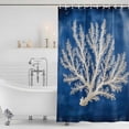 thumbnail image 4 of Coastal Coral Waterproof Fabric Shower Curtain,Oil Painted Summer Ocean Modern Art Waterproof Fabric Shower Curtain for Bathroom Curtains Bathtubs Hotel Shower Curtains with 12 Hooks Extra Long 72x96, 4 of 8