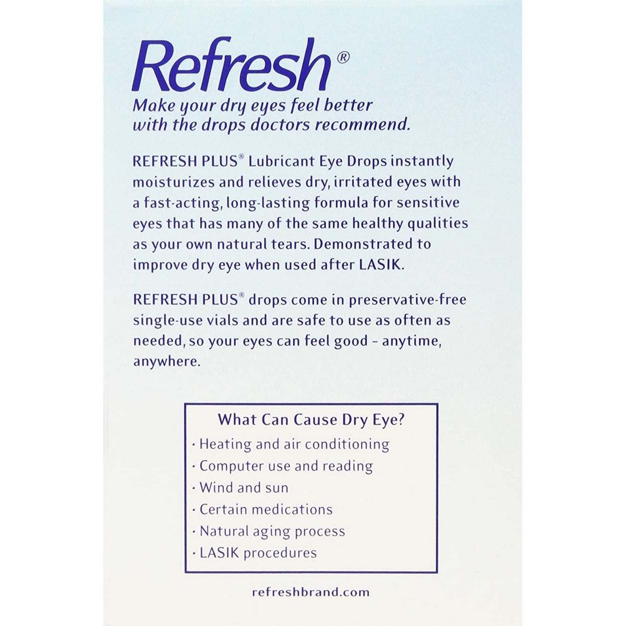Buy Refresh plus lubricant eye drops sensitive 100 ct. box Online at