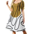 thumbnail image 1 of Henri Matisse - Dibujo abstracto - Vestido de manga corta con recortes de Matisse, vestido elegante de lujo para mujer., 1 of 7