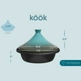 thumbnail image 4 of Kook Moroccan Tagine Enameled Cast Iron Cookware with Ceramic Pot Lid, 3.3QT Stone Blue, 4 of 7