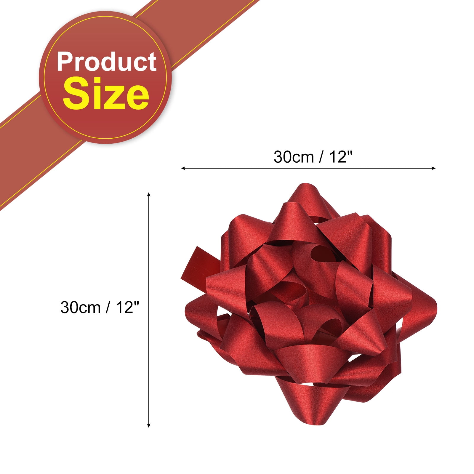 Uxcell 12 Inch Large Gift Bow Glitter Christmas Bows Red for Gift Wrapping