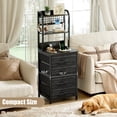 thumbnail image 4 of GUNAITO Nightstand with Charging Station & LED Light, 4 Fabric Drawers & 3 Shelves Bedside Table, Modern End Table for Bedroom,Deke Black, 4 of 8