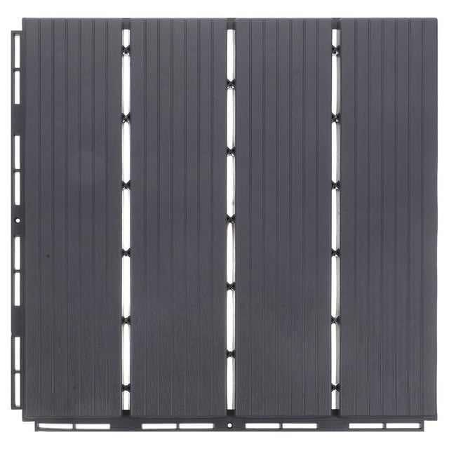 MasteelfCA Plastic Interlocking Deck Tile Patio Deck Tile Waterproof Outdoor Flooring Grey