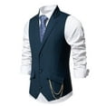 thumbnail image 3 of Bcfgryg Mens Fashion Stripes Medieval Retro Casual Suit Vest Lightweight Men's Jacket For Hiking Blue XXL, 3 of 4