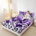 thumbnail image 4 of Feelyou Dreamy Bowknot Teen Twin Sheet Sets, Leopard Print Wildlife Bedding, 3-Piece, 4 of 7