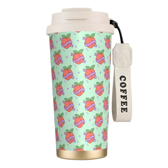 Bow Coffee Mug, 18oz Leak-proof Pink Cherry Tumbler Straw and Lid, Coquette Aesthetic Travel Cup for Women, Birthday Party Favors