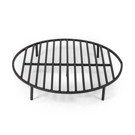 Ash & Ember Round 30in Fire Pit Grate, 1/2in Steel Firewood Holder for Outdoor Firepits and Fire Rings, Black