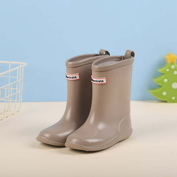 Ulitacool Girls Boots Spring Summer And Autumn Children'S Short Boots With Mid Calf Length And Elegant Featuring Smooth Curved Suitable For Rain . Relax Fit Basic Shoes 3-3.5 Years Brown