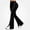 Black, variant on Women's Pants Fashion Elastic Waist White Stripe High Waist Split Hem Flared Long Pants Trousers White