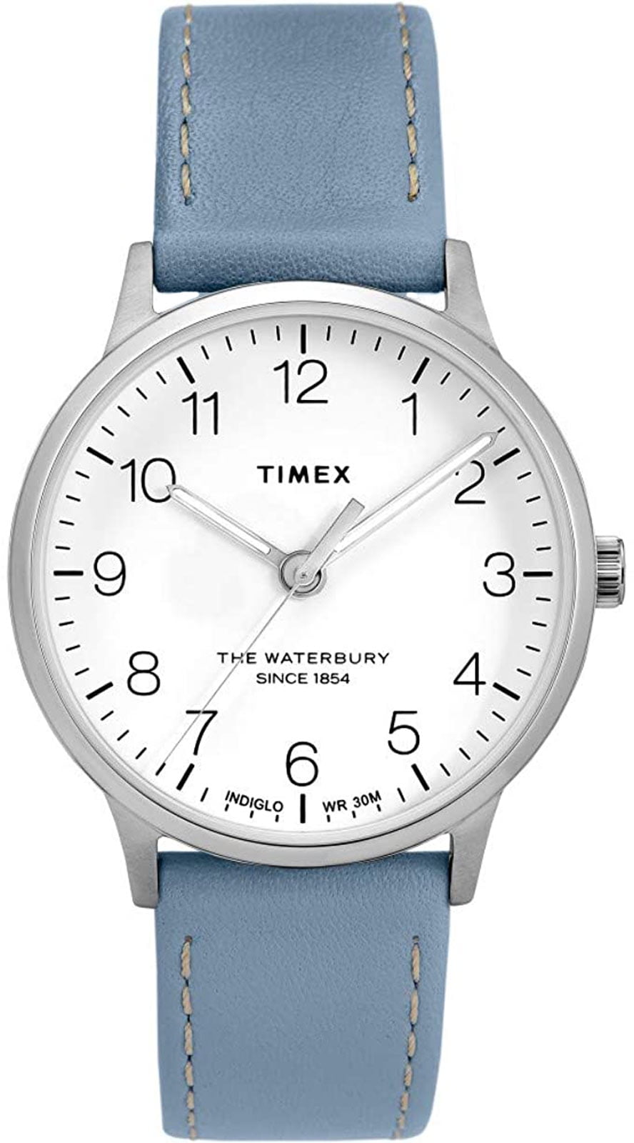 Timex TW2T27200 Waterbury Women's Analog Watch Blue Leather Strap - Walmart.com