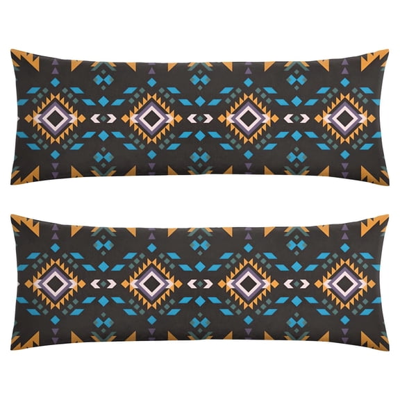 Bohemian Style Artistic Body Pillow Cover 20x54 - Vintage Long Pillow Case with Zipper - Geometric & Nordic Patterns - Soft & Skin-Friendly Pillowcase
