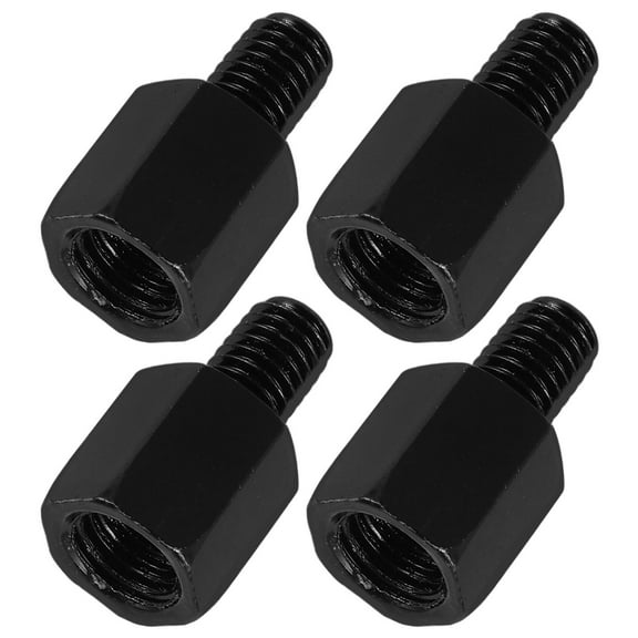 CRILSTYLEO 2 Sets Motorcycle Mirror Screws Metal Black for Handlebar Mount 0.98X0.51X0.51in