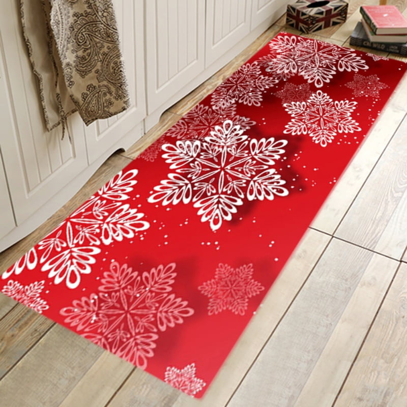 Christmas Print Doormat, Soft Coral Fleece Water Absorption Non-slip ...