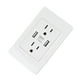 thumbnail image 4 of Cargador USB de pared blanco 2 puertos USB 5 V 2100 mA 2 enchufes de EE. UU. Tomas de pared USB de CA de 110 a 220 V para sala de estar, 4 of 10