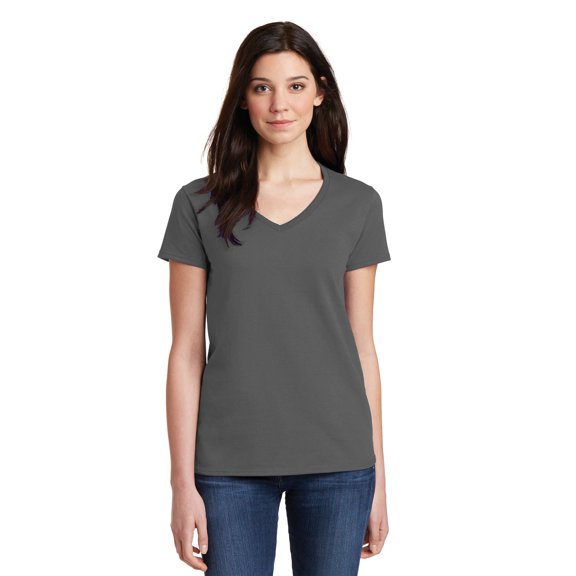 Gildan Women's 100 Percent Cotton Short Sleeve V-Neck T-Shirt 5V00L