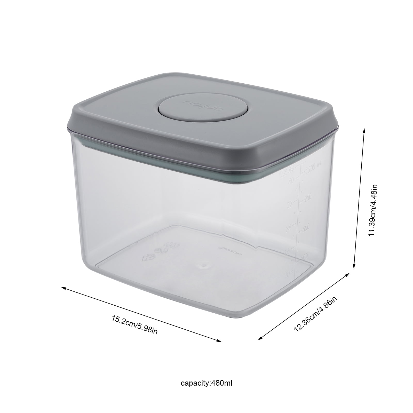 Wildnix 8-Piece Pop Airtight Food Storage Containers with Lids, Sealing Ring for Freshness, Clear and Transparent, Ideal for Kitchen Organization