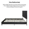 thumbnail image 4 of Deluxe King Size Bed Frame with Fabric Upholstered Headboard, Platform Style with Wood Slat Support, No Box Spring Needed, Designed for Comfort and Durability - Black, 4 of 5
