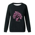 thumbnail image 4 of CLOISE Pink Breast Cancer Sweatshirt Women Breast Cancer Support Sweatshirts Ribbon Oversized Crewneck Long Sleeve Hoodie Cancer Awareness Shirts Loose Pullover Blouses Fall Outfits Black XL, 4 of 4