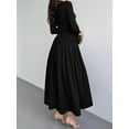 thumbnail image 4 of Women's Fall Long Sleeve Wedding Guest Dresses 2025 One Shoulder Elegant Formal Pleated Midi Maxi Dress, 4 of 4
