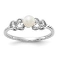 thumbnail image 1 of 14K White Gold Ring Band Pearl Freshwater 4mm FW Cultured, 1 of 5