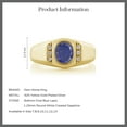 thumbnail image 6 of Gem Stone King 1.46 Ct Blue Lapis White Created Sapphire 18K Yellow Gold Plated Silver Dad Father's Day Gift Men's Ring, 6 of 6