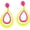 C, variant on 70s 80s Heart Teardrop Acrylic Stud Drop Dangle Retro Earrings for Women Jewelry Geometric Flash Colorful Outfit Glow Party Costume Hollow Stylish