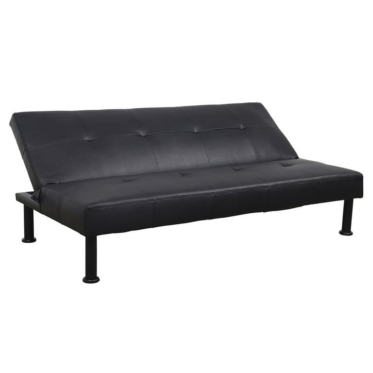 Walmart black futon leather discount