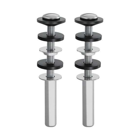 VEVOR Universal Toilet Seat Bolts Kit, 2PCS Metal Heavy Duty Toilet Tank Bolts,Stainless Steel Toilet Seat Screws Replacement Kit with Long Downlock Nuts,Rubber Washers Gaskets,Toilet Repair Screw