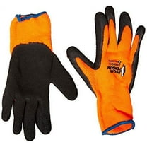 Majestic Glove 3396HO/10 Industrial Gloves, Rubber Palm, Winter, Knit, Large, Black/Orange (Pack of 12)