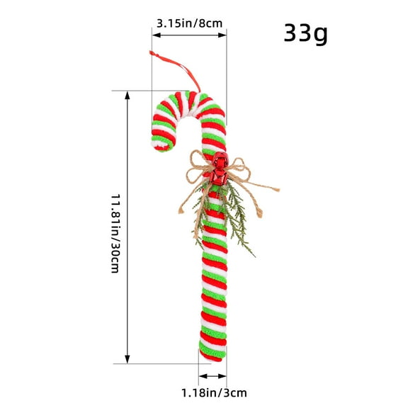 Candy Christmas Crutches Red and White Cane Hook Decorations Christmas Tree Christmas Walking Stick Hanging Props
