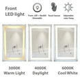 thumbnail image 4 of Dyconn Faucet Edison Tri-Color Wall Mounted Backlit LED Bathroom Mirror with Touch ON/OFF Dimmer & fog free Function (30"W X 36"H) Tempered Glass, 4 of 6