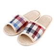 thumbnail image 1 of Commforr Pantoufle de Maison Pantoufles d'Intérieur pour Invités Pantoufles à Bout Ouvert Pantoufles de Chambre Pantoufles d'Intérieur Pantoufles pour Femmes Mode Décontractée Pantoufles pour Couples à la Maison Chaussures Plates d'Intérieur pour Plancher Rouge 7.5, 1 of 7