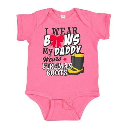 

Inktastic I Wear Bows My Daddy Wears Fireman Boots Gift Baby Girl Bodysuit