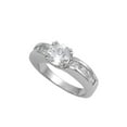thumbnail image 1 of Round Center Cubic Zirconia Ring Sterling Silver 925 Size 7, 1 of 2