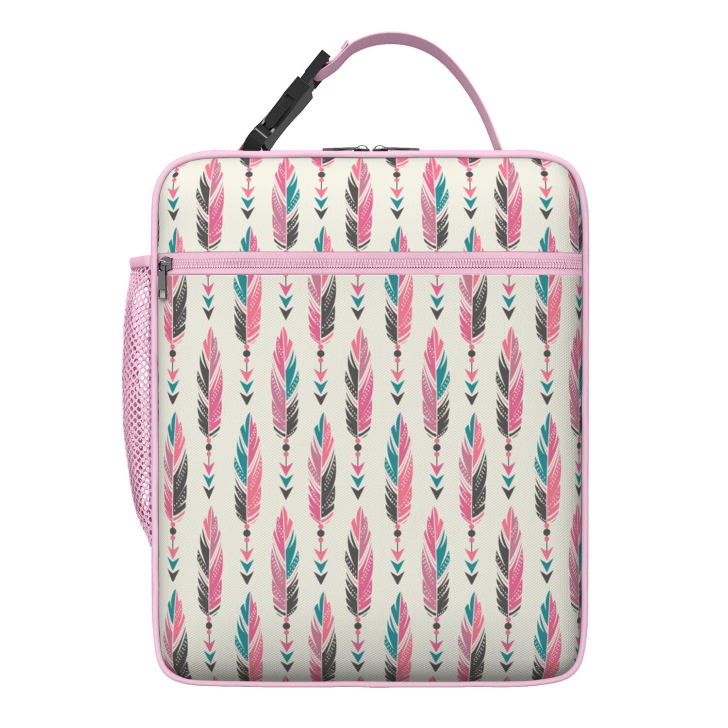 Vintage Style Lunch Box Tote, Boho Chic Waterproof Thermal Bag for Women or Students