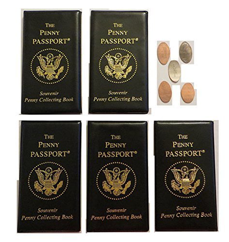 3 Penny Passport Souvenir Elongated Coin Albums With Free Pressed Pennies 
