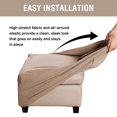 thumbnail image 4 of CHOK Square Ottoman Covers Ottoman Slipcovers Folding Storage Stool Furniture Protector Form Fit with Elastic Bottom  Stretch High Spandex Small Checks Jacquard Fabric Brown XL 35”- 44”, 4 of 6