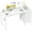 Warm White, variant on Small White Desk with Drawers for Bedroom, 40 Inch  Girls Study Desks, Reversible Computer Writing Nail Table with Fabric Drawer for Small Spaces Home Office Manicure