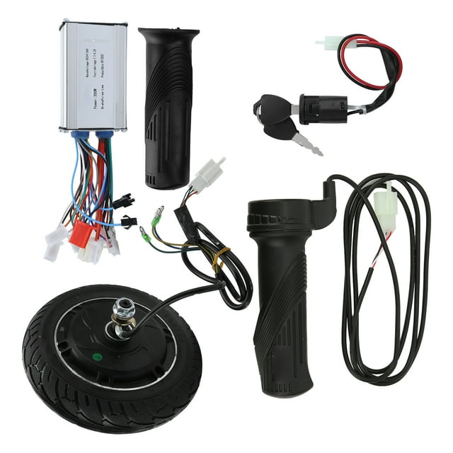 Qiilu Kit de Conversion pour Trottinette Électrique DIY, Kit de Conversion pour Trottinette Électrique, Roue en Métal 24v 350W Moteur Sans Balais Kit de Conversion pour Trottinette Électrique 8 Po