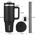 thumbnail image 3 of BJPKPK 40 oz Tumbler with Handle Insulated Tumblers with Lid and Straw Stainless Steel Thermal Cup,Black, 3 of 6