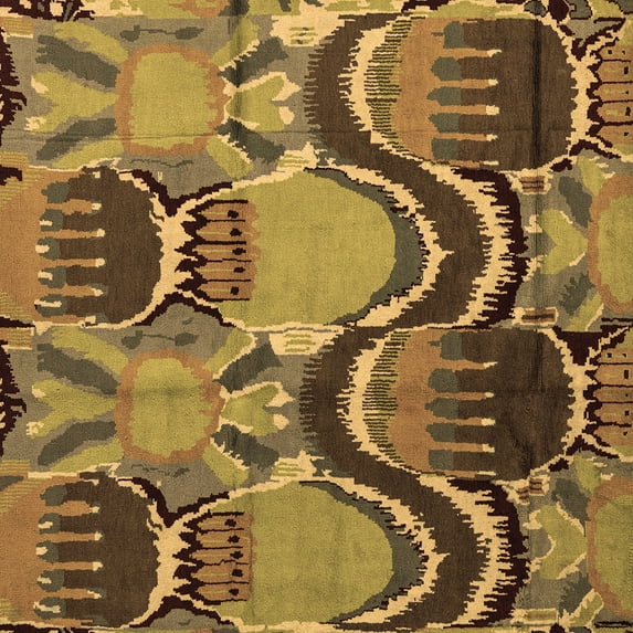 Ahgly Company Indoor Square Abstract Brown Modern Area Rugs, 5' Square
